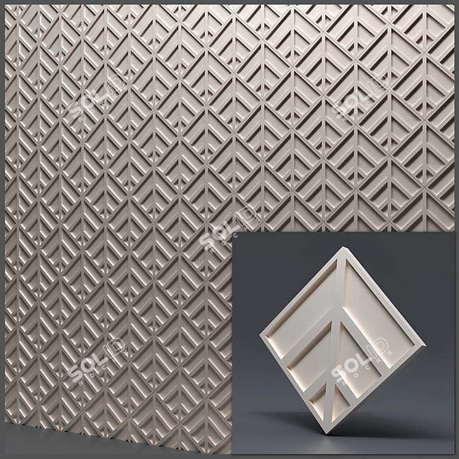 Seamless Gypsum 3D Panels: Stylish and Versatile 3D model image 4