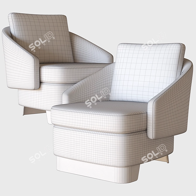 Minotti Lawson Medium Armchair: Sleek and Stylish 3D model image 3