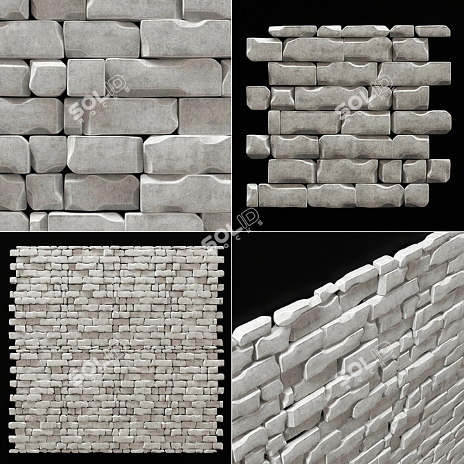 Splinter Brick Wall Decor 3D model image 2
