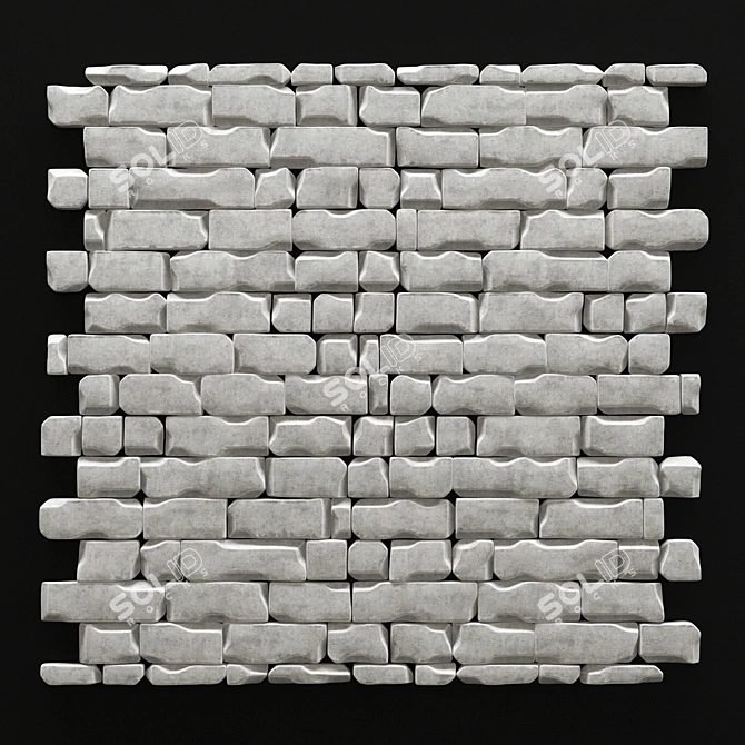 Splinter Brick Wall Decor 3D model image 3