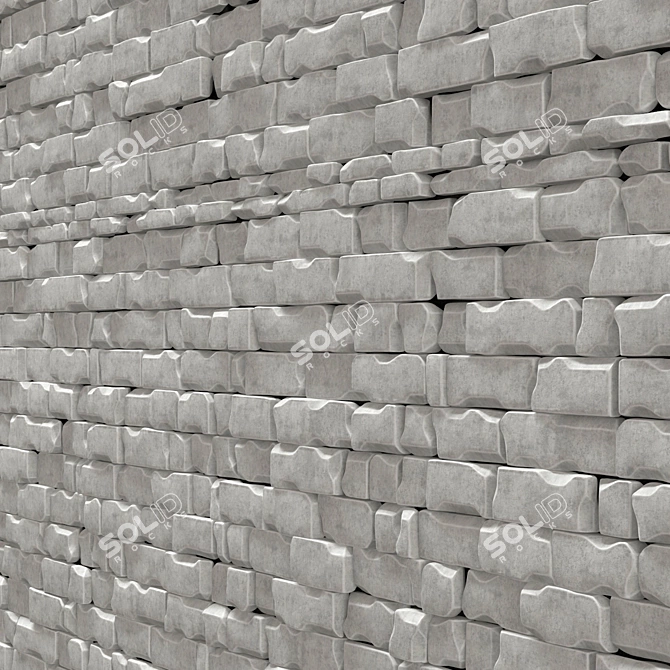 Splinter Brick Wall Decor 3D model image 5