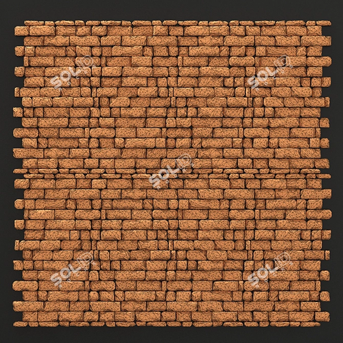 Splinter Brick Wall Decor 3D model image 1