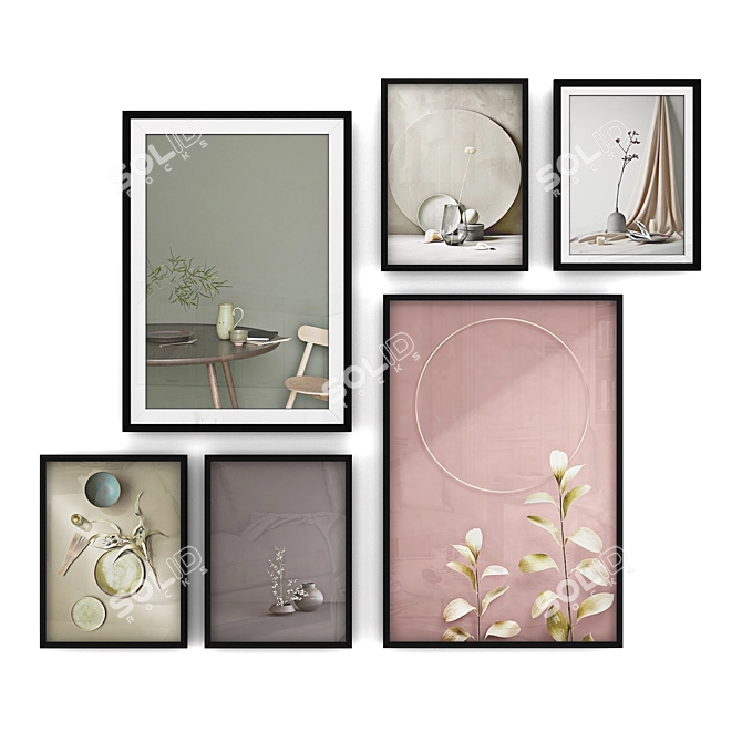 Elegant Set of Art Prints 3D model image 1