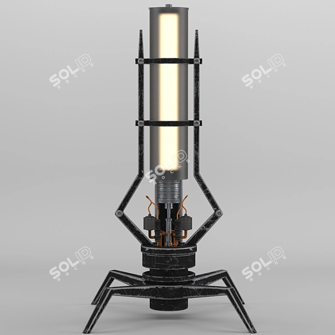 Vintage Metal Decor Lamp 3D model image 2