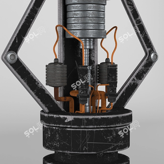 Vintage Metal Decor Lamp 3D model image 3