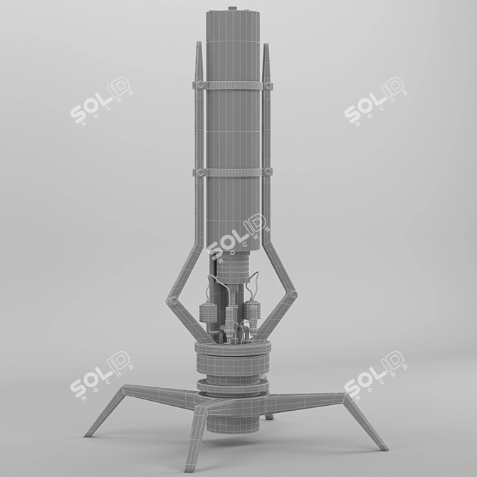 Vintage Metal Decor Lamp 3D model image 4