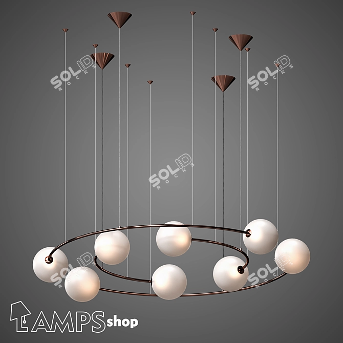 Modern Orery Chandelier - 80cm & 110cm Sizes 3D model image 1