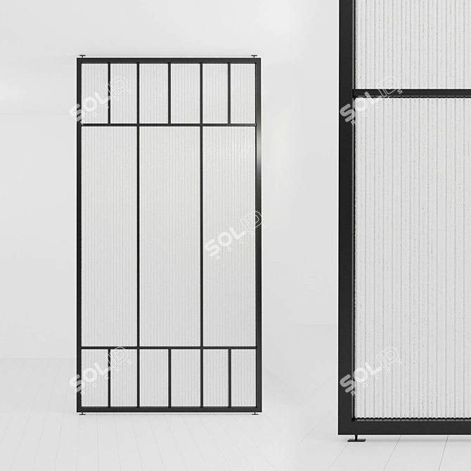 Elegant Glass Partition for Versatile Spaces 3D model image 1