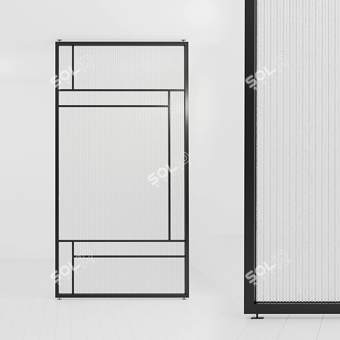 Sleek Glass Partition: Customizable and Versatile 3D model image 1