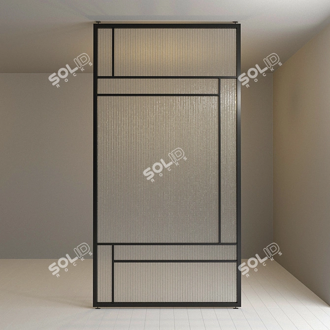 Sleek Glass Partition: Customizable and Versatile 3D model image 2