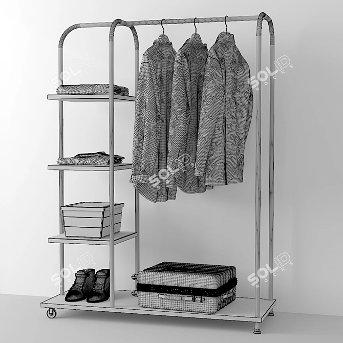 IKEA Kornsjö Clothes Rack: Sleek and Functional 3D model image 5