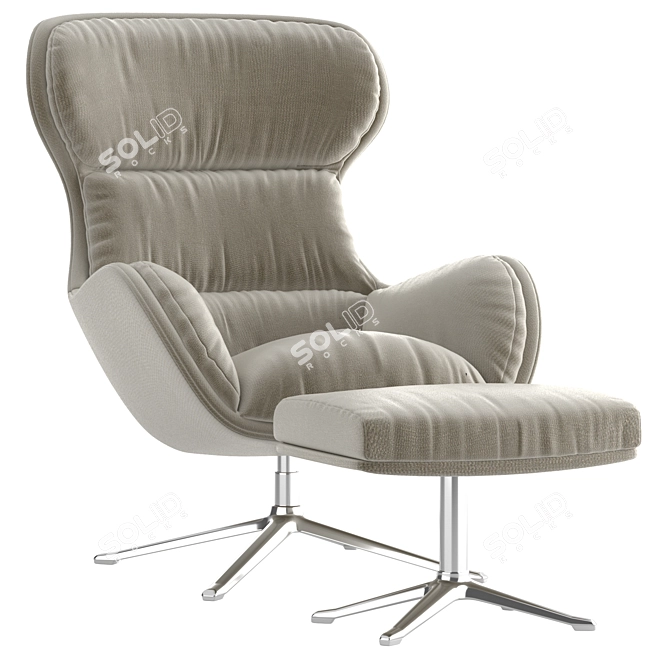 Boconcept Reno Chair & Footstool 3D model image 3