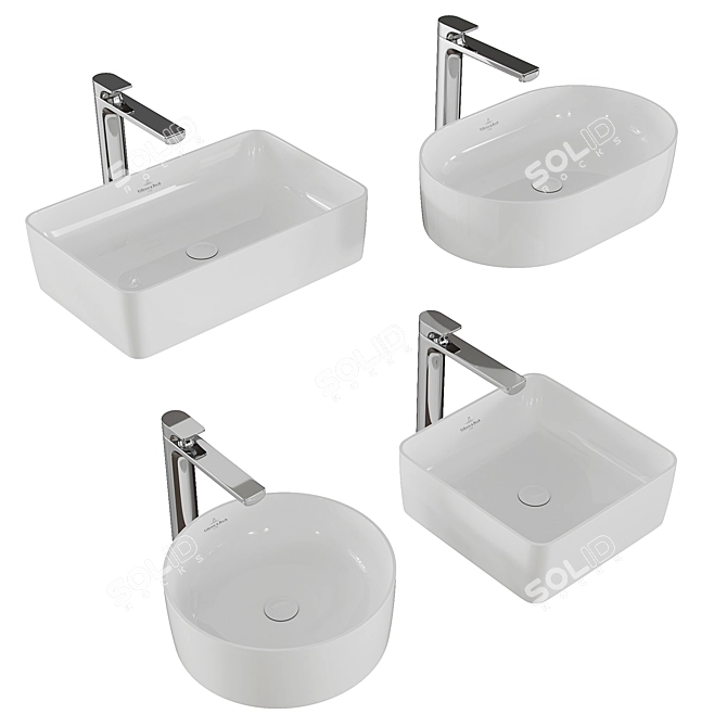 Villeroy & Boch Collaro Ceramic Sinks 3D model image 2