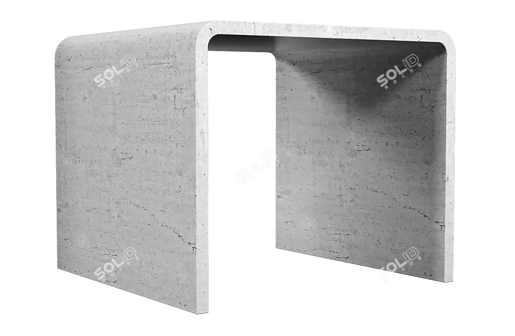 Modern Concrete Coffee Table 3D model image 2