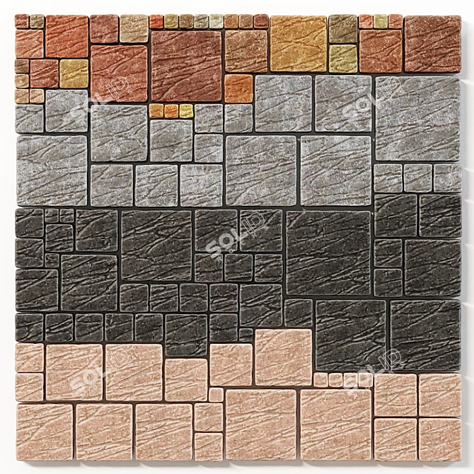 Triangular Marble Slab: High Quality, Textured 3D model image 3