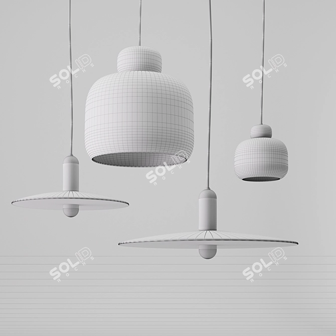 Modern Stone Lamps by Woud 3D model image 4