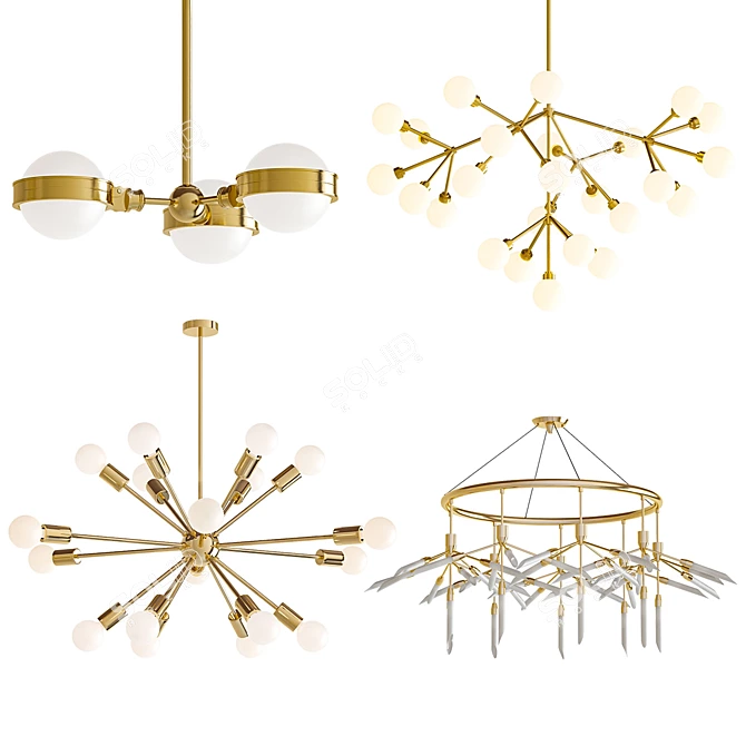 Modern Chandelier Collection 3D model image 1