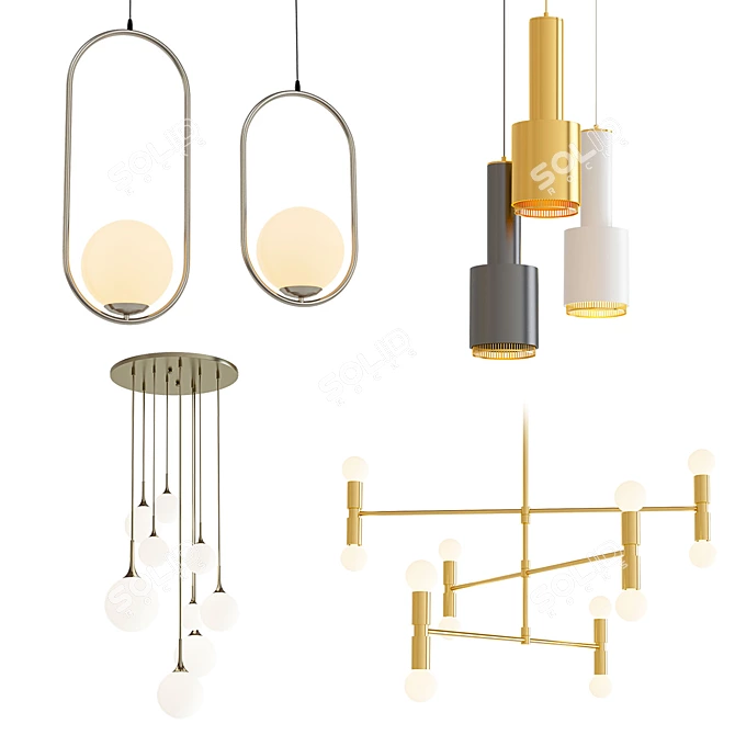 Modern Pendant Light Collection 3D model image 1