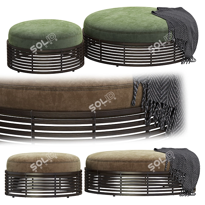 Lolah Rattan Indoor Ottoman 3D model image 1