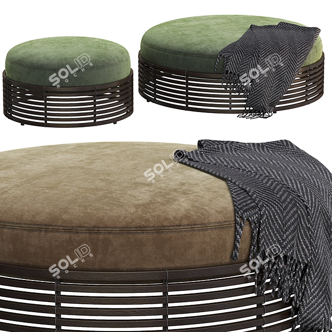 Lolah Rattan Indoor Ottoman 3D model image 2