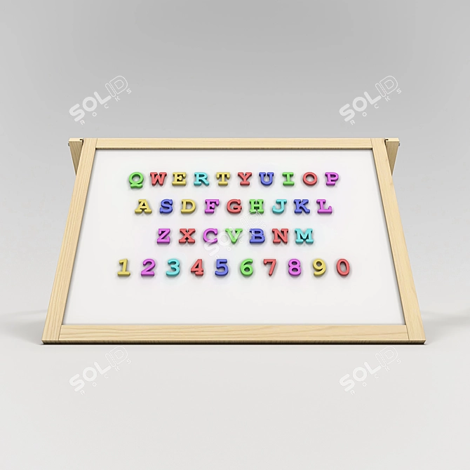 Fun Learning Magnetic Board with Letters 3D model image 4