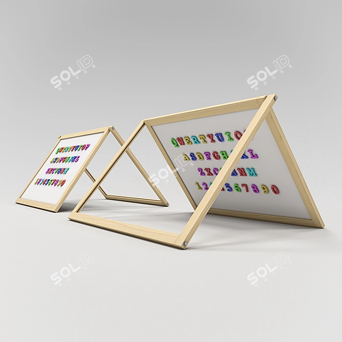 Fun Learning Magnetic Board with Letters 3D model image 6