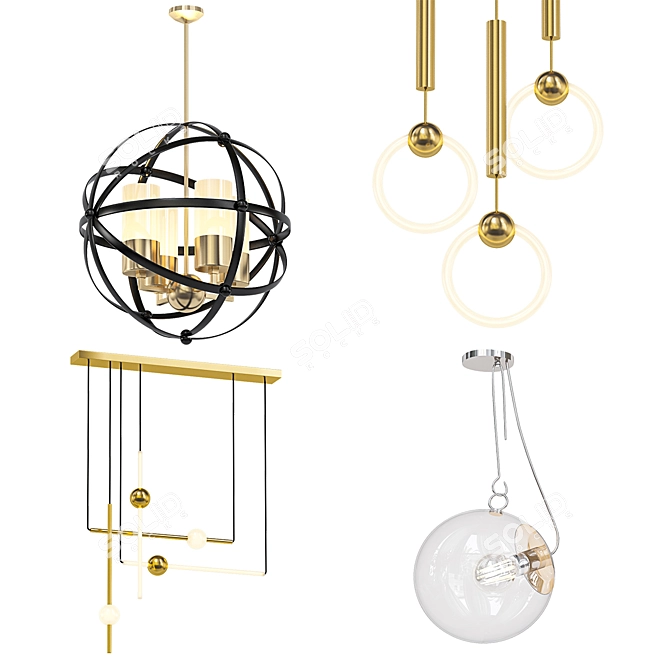 Modern Chandeliers Collection 3D model image 1