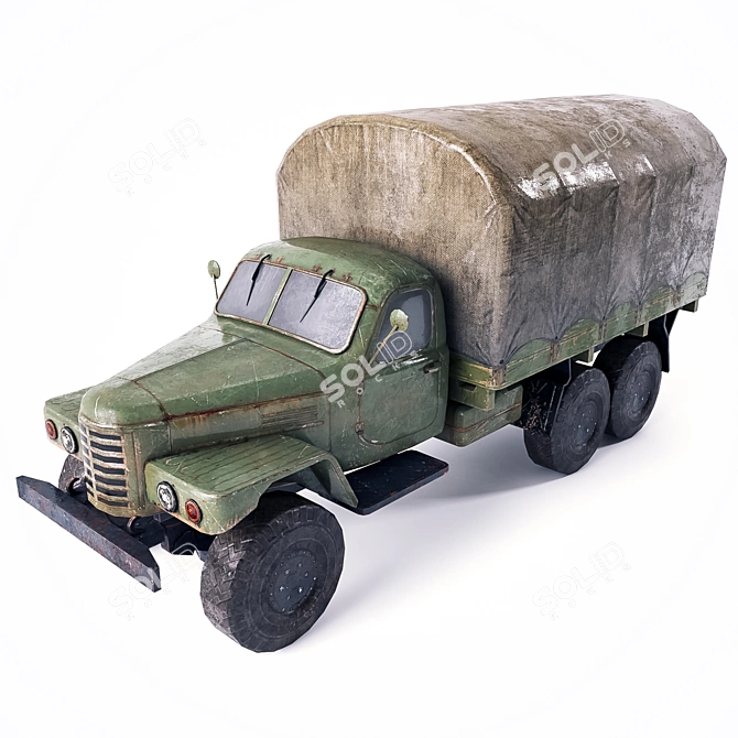Durable Low Poly 3D Truck 3D model image 1