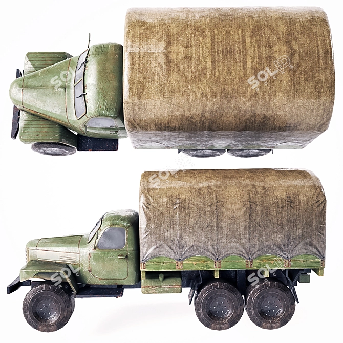 Durable Low Poly 3D Truck 3D model image 3