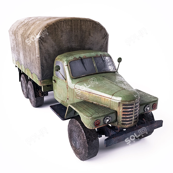 Durable Low Poly 3D Truck 3D model image 4