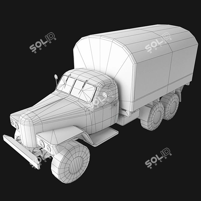Durable Low Poly 3D Truck 3D model image 5