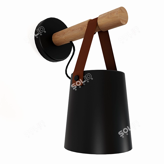 Nordic Wood Wall Lantern 3D model image 3