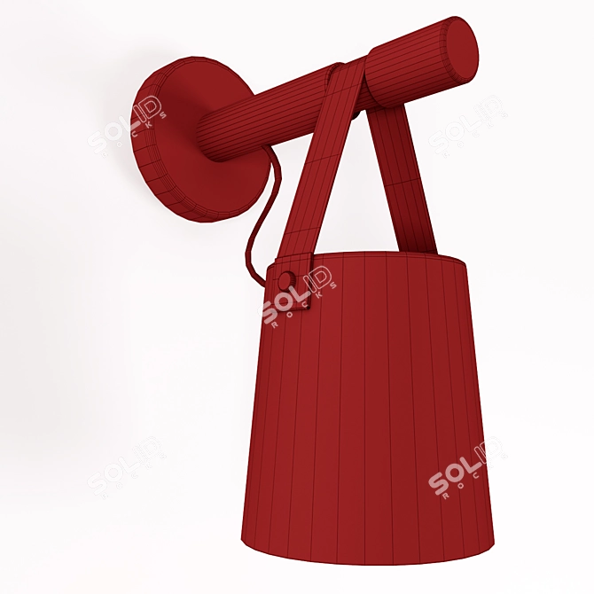 Nordic Wood Wall Lantern 3D model image 4