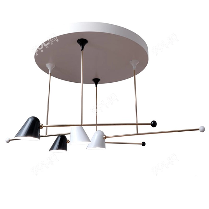 TATO Italia Beghina Sospensione: Luxurious Brass and Aluminum Pendant Light 3D model image 4