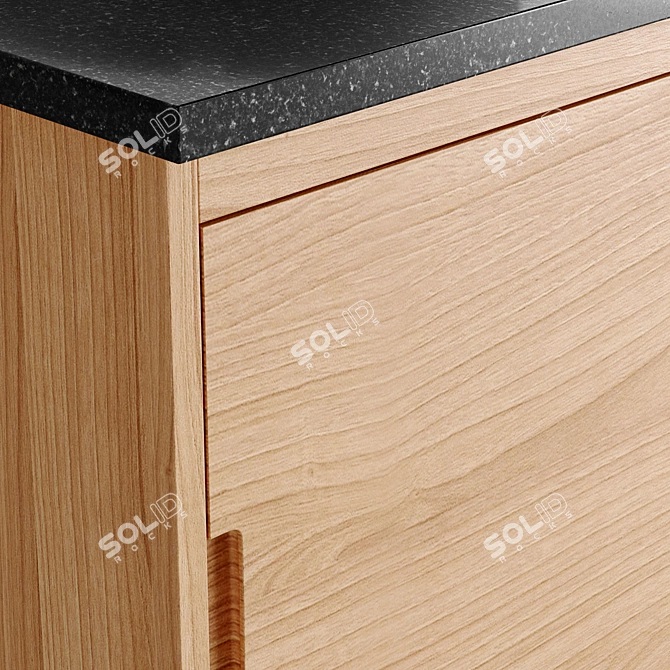 Modern 24" Teak Vanity Set 3D model image 4