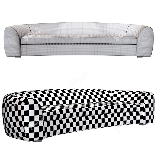 Cozy Comfort Chubby Sofa 3D model image 5