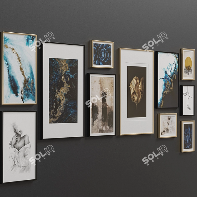 Elegant Interior Picture Frames - Set of 12 3D model image 4