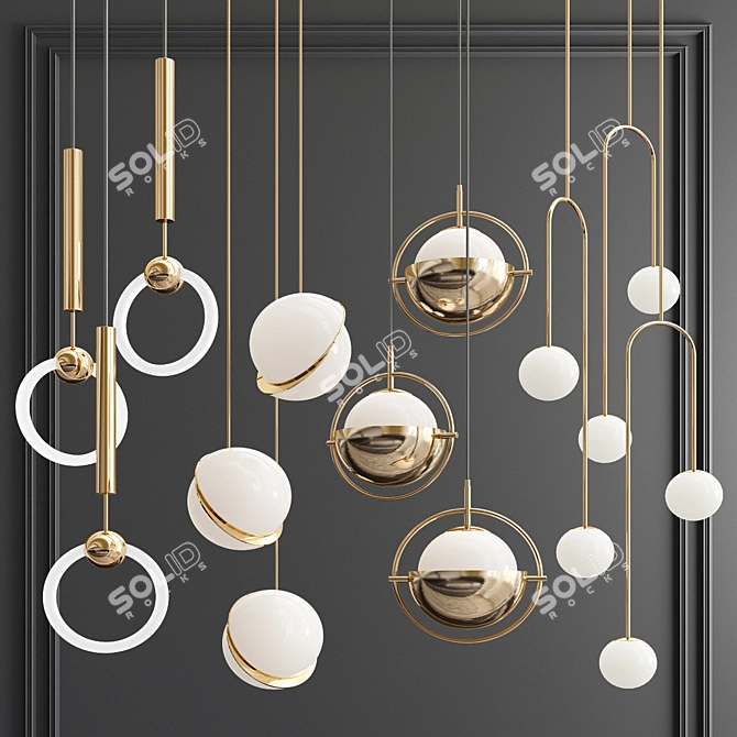 Sleek Pendant Lights_54 Top Brands 3D model image 1