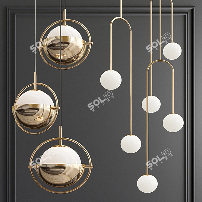 Sleek Pendant Lights_54 Top Brands 3D model image 3