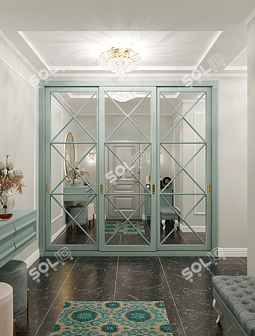 Custom-Built Closet: Stylish & Spacious 3D model image 2