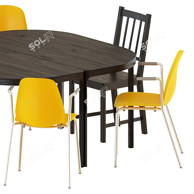Classy Dining Set: IEKA Bekant Table & Leifarne Chairs 3D model image 2