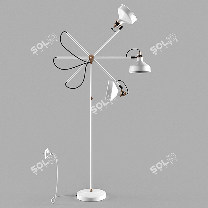 Modern Ikea Ranarp Floor Lamp: Rigged & Realistic 3D model image 1