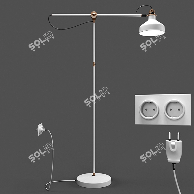 Modern Ikea Ranarp Floor Lamp: Rigged & Realistic 3D model image 5