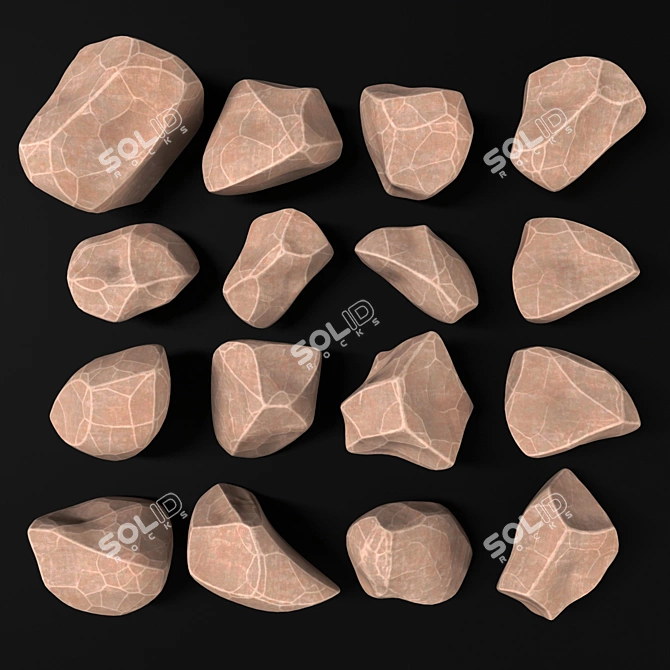 Polygons 175K, Textured River Stone 3D model image 3