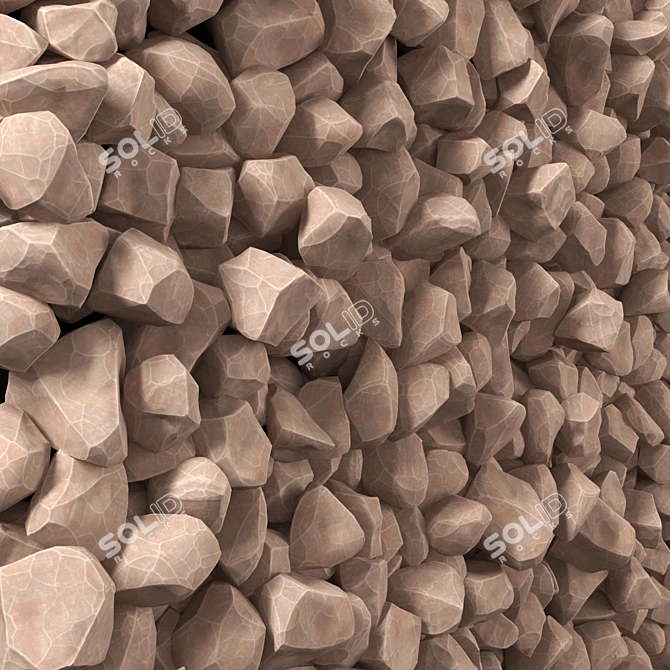 Polygons 175K, Textured River Stone 3D model image 4