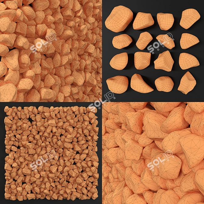 Polygons 175K, Textured River Stone 3D model image 5