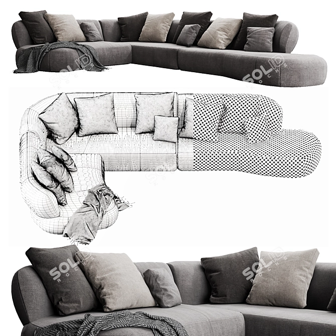 Modern Molteni&C Surf Sectional: Stylish & Spacious 3D model image 4