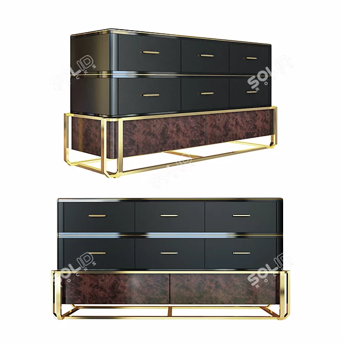 Luxury Waltz Dresser: Exclusive Storage Solution 3D model image 1