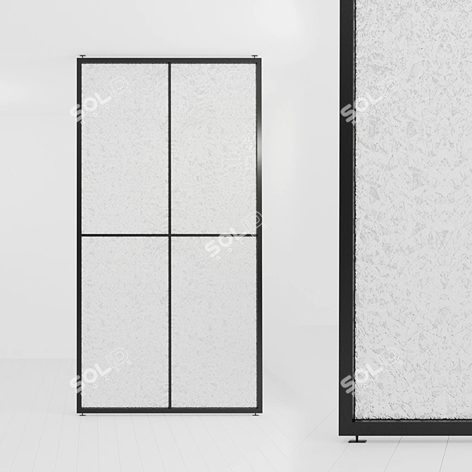 Sleek Glass Partition: Versatile and Customizable 3D model image 1