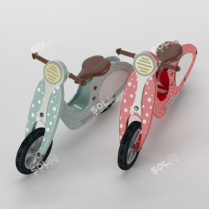 Little Dutch Kids Scooter 3D model image 2